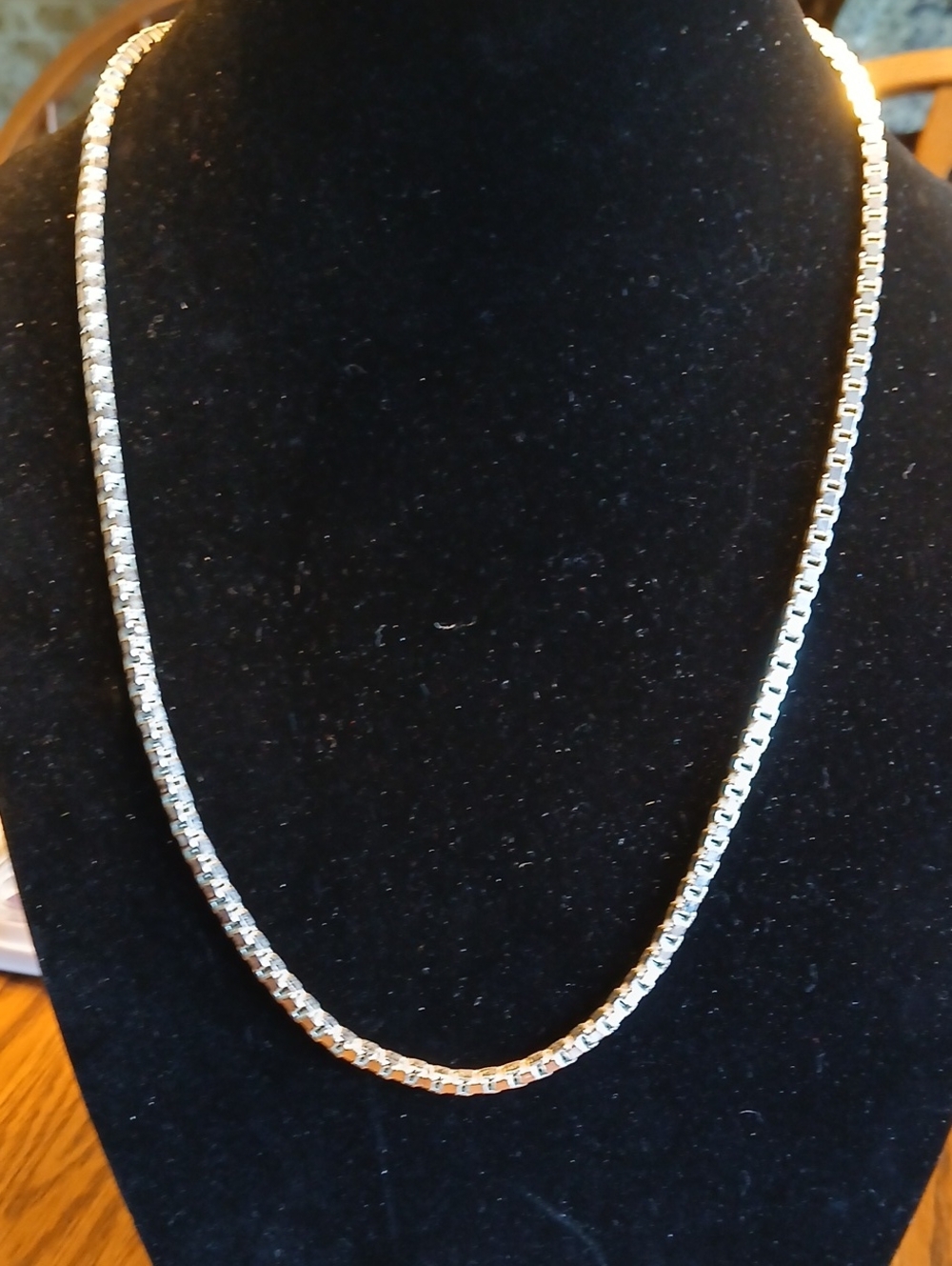 Talbots Polished Silver Box Chain Necklace